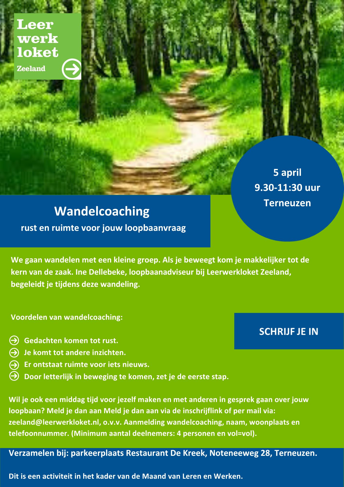 Flyer wandelcoaching Terneuzen