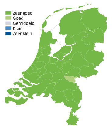 Kaart Nederland kansen in de zorg hbo